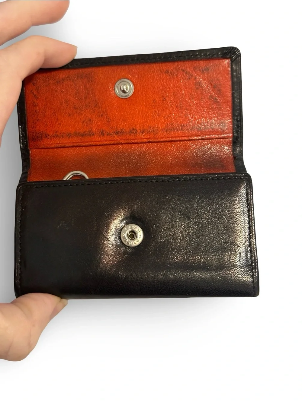 Takeo Japan Black Leather Key & Card Organizer